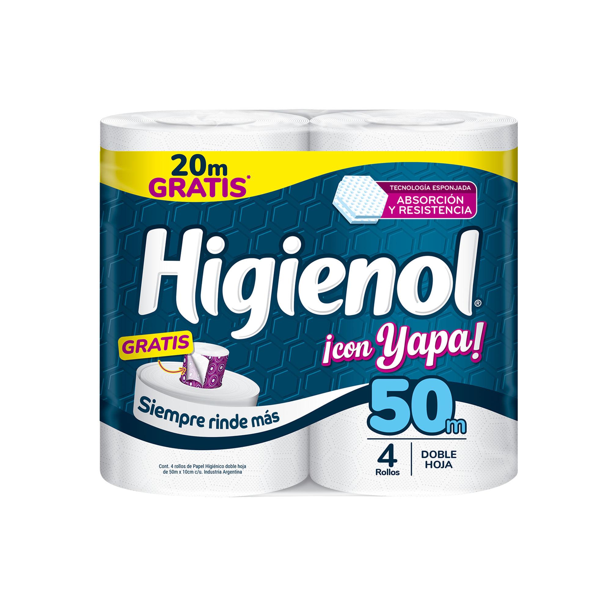 PAPEL HIGIENICO HIGIENOL 4X50mts