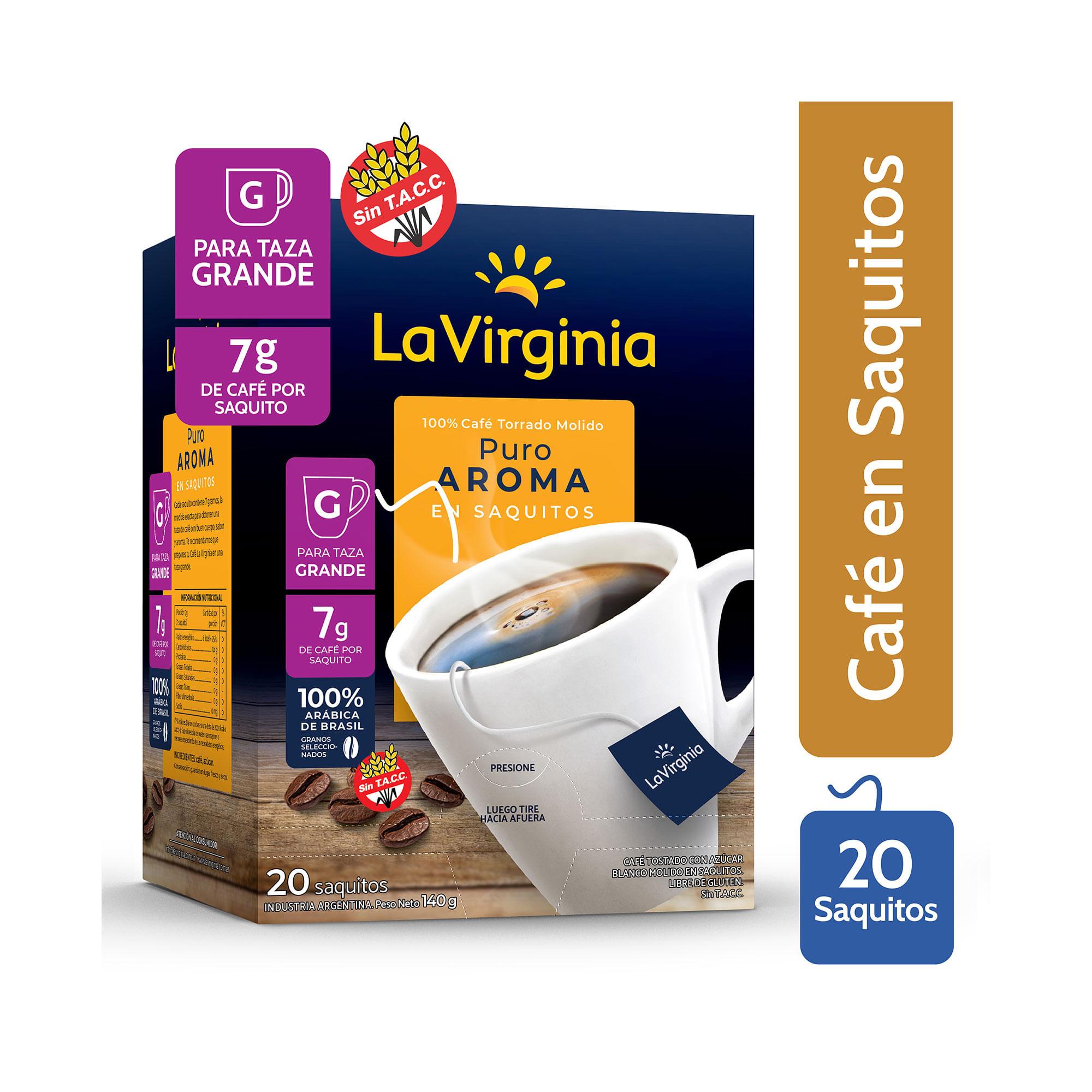 CAFE EN SAQUITOS LA VIRGINIA 7gr x 20u