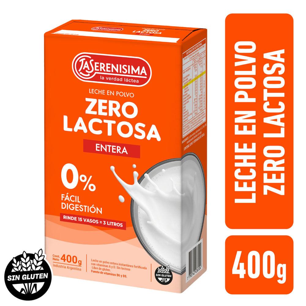 LECHE EN POLVO ZERO LACTOSA LA SERENISIMA x400grs