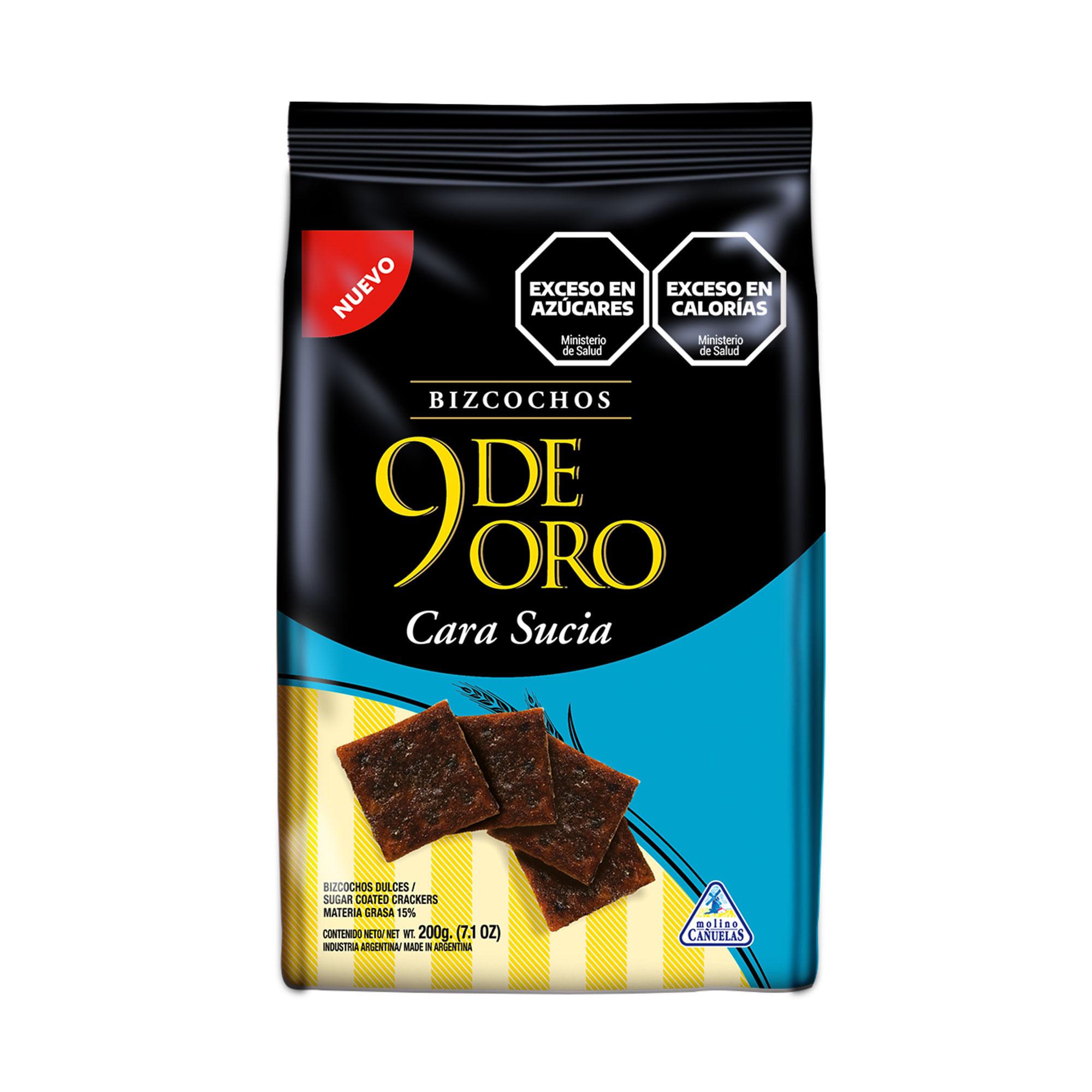 BIZCOCHOS 9 DE ORO CARA SUCIA x 200g
