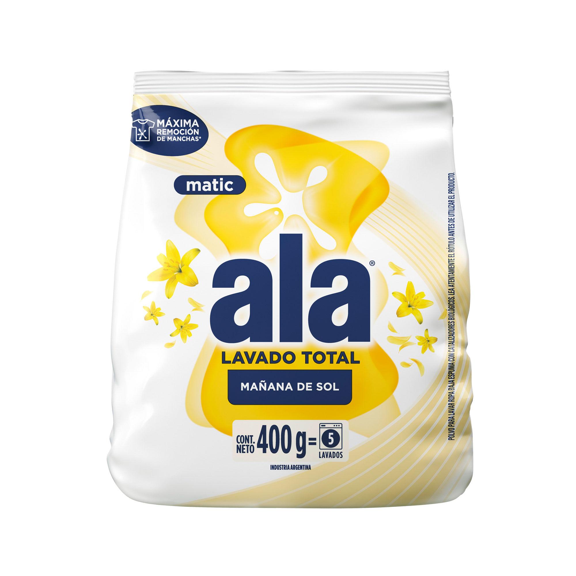 JABON EN POLVO MATIC SOL MAX SUAV ALA x400grs