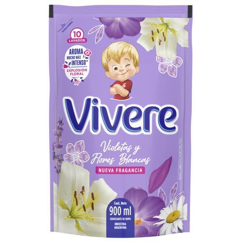 SUAVIZANTE VIOLETAS Y FLORES BLANCAS VIVERE x 900ml