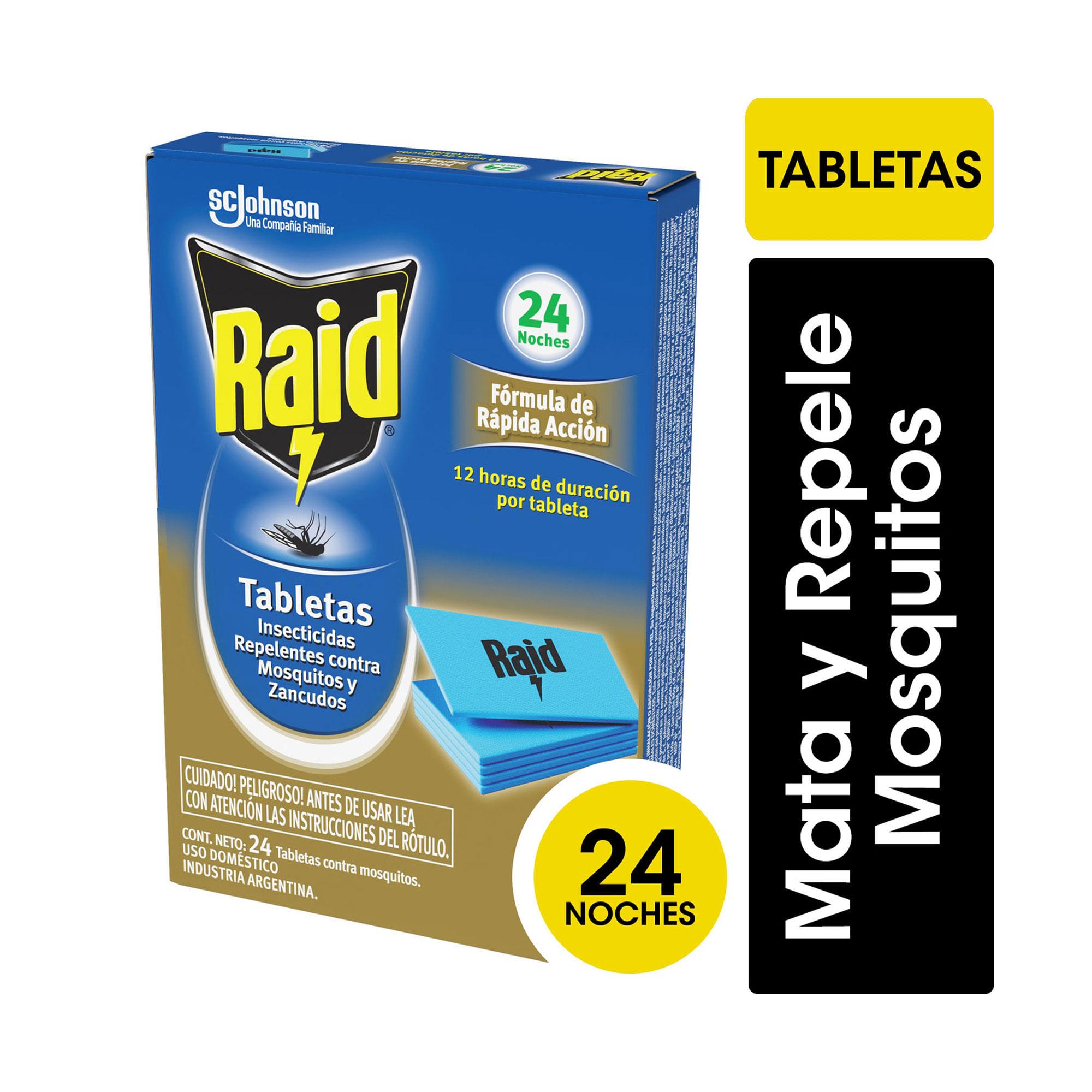 TABLETA RAID CONTRA MOSQUITOS x 24 noches