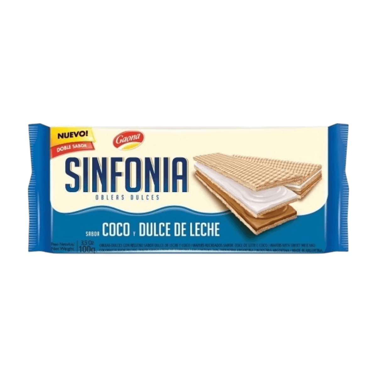 GALLETITAS COCO Y DULCE DE LECHE SINFONIA x 100g