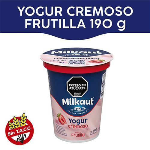 YOGUR CREMOSO MILKAUT FRUTILLA X 190