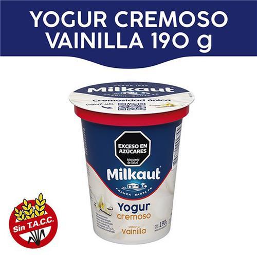 YOGUR CREMOSO MILKAUT VAINILLA X 190