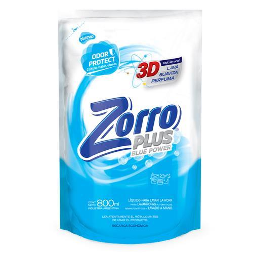 JABON LIQUIDO PLUS BLUE POWER DP ZORRO x800ml
