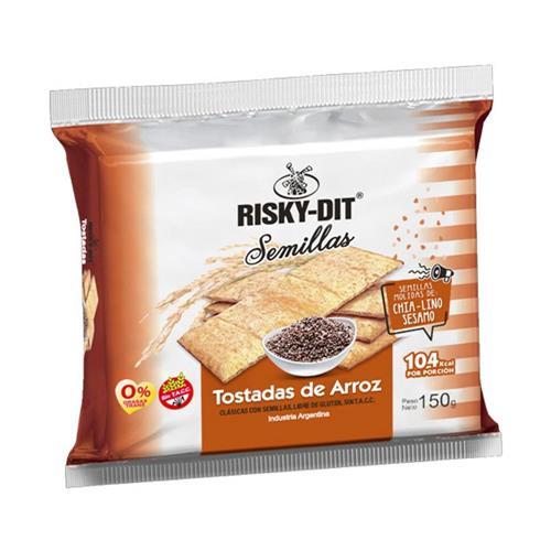TOSTADAS DE ARROZ RISKY DIET CHIA LINO SESAMO x 150g