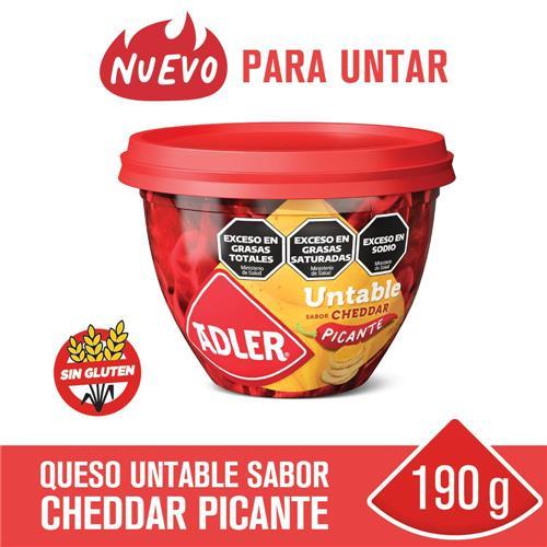 QUESO UNT. CREM CHEDDAR PICANTE ADLER 190gr